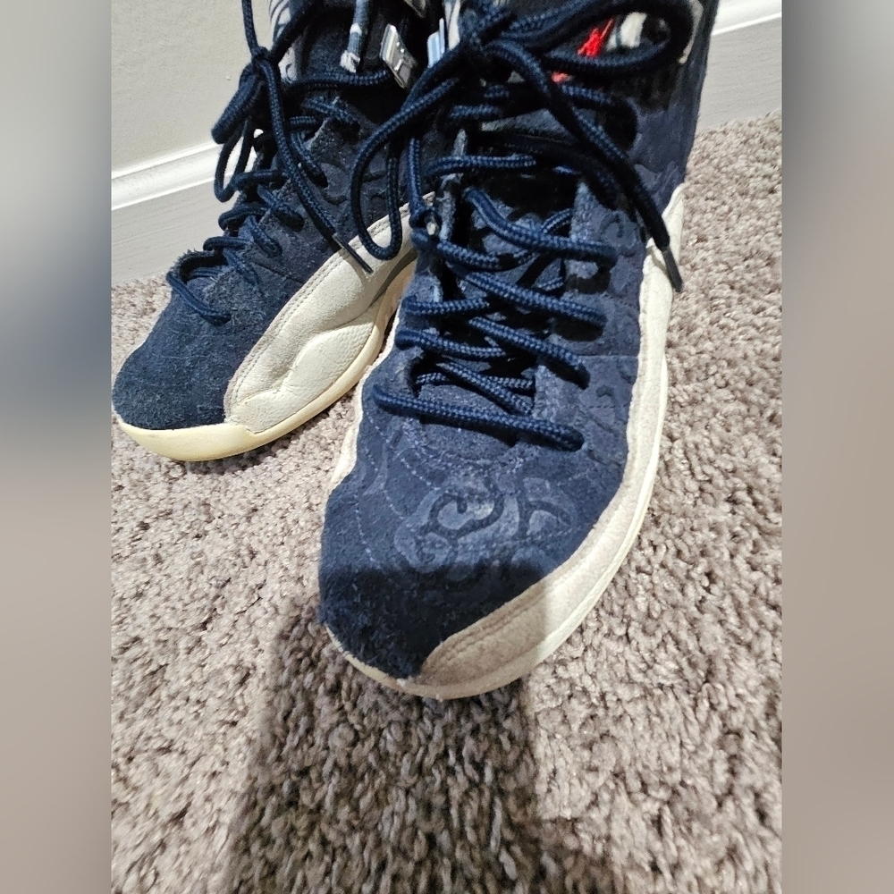 Nike Air Jordan RARE 12 Retro International Flight Blue Shoe youth 6.5. Vintage - Picture 14 of 16